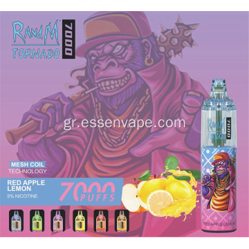 Δημοφιλής πώληση Vape Randm Tornado 7000puffs Σουηδία